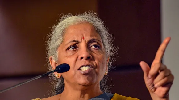 Union Finance Minister Nirmala Sitharaman speaks during the 'Interactive Session on Eastern India-Engine of growth for Viksit Bharat', in Ranchi, Thursday, May 9, 2024