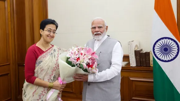 Atishi meets Naarendra Modi on Monday, October 14, 2024.