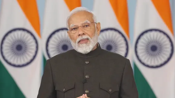 Prime Minister Narendra Modi virtually addressing 'Viksit Bharat, Viksit Rajasthan' event