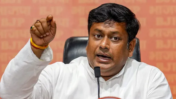 West Bengal BJP President Sukanta Majumdar speaks during a press conference at BJP HQ, in New Delhi