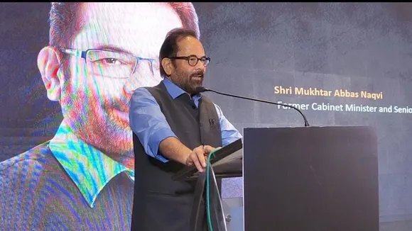 BJP leader Mukhtar Abbas Naqvi at an event in Haryana's Surajkund