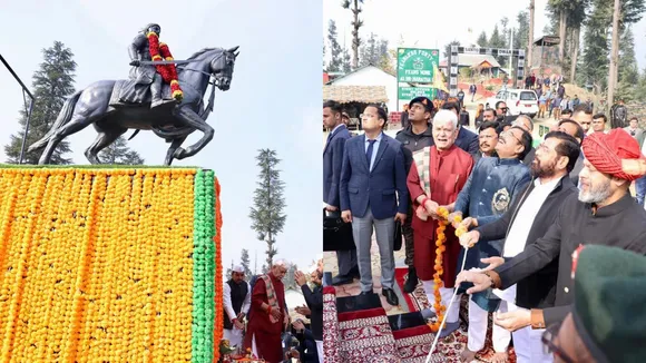 Chhatrapati Shivaji statue in Kupwara