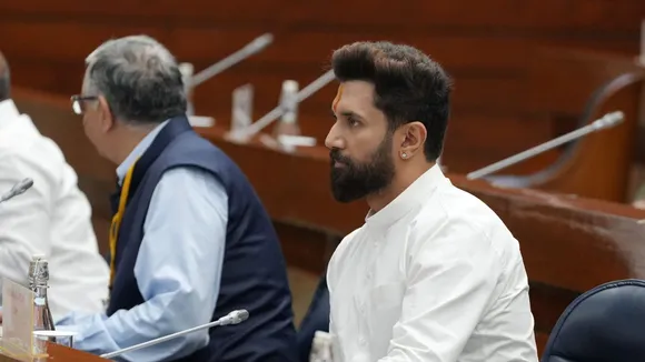 LJP Ram Vilas) chief and MP Chirag Paswan Attends all-party meeting ahead of Budget session of Parliament, in New Delhi
