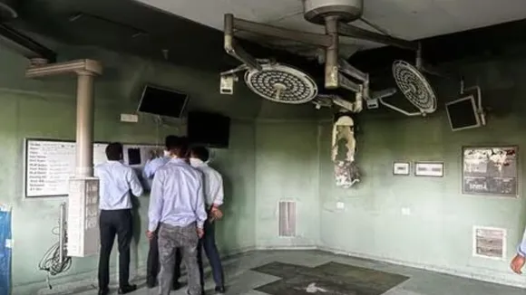 The operation theatre on the fourth floor of the advanced cardiac centre at PGIMER, Chandigarh, where a fire broke out on Saturday afternoon