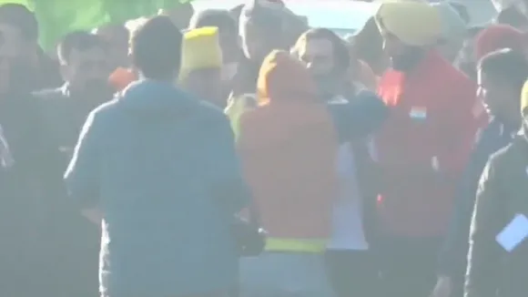 Man hugs Rahul Gandhi during Bharat Jodo Yatra in Hoshiarpur