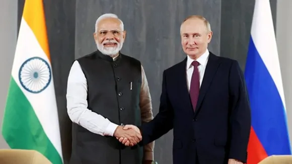 Prime Minister Narendra Modi with Russian President Vladmir Putin