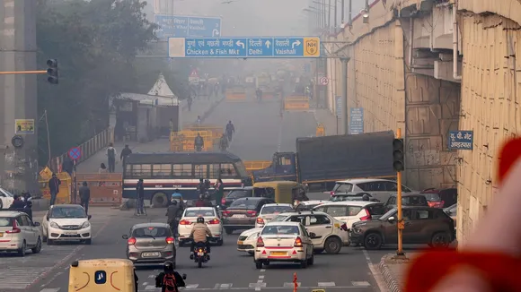 Police barricades put up near Ghazipur border in view of farmers' 'Delhi Chalo March', in New Delhi