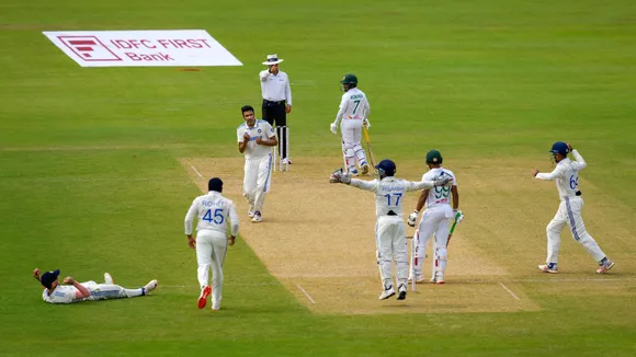 R Ashwin celebrates the wicket of Bangladesh batter Najmul Hossain Shanto during the first day of the 2nd cricket Test