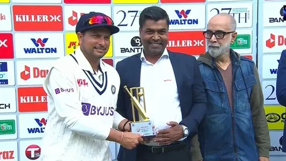 Kuldeep Yadav is the man of the match in the first test match against Bangladesh
