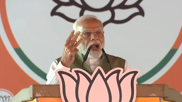 Prime Minister Narendra Modi speaks during a public meeting for Jammu & Kashmir Assembly elections, in Srinagar, Thursday, Sept. 19, 2024.