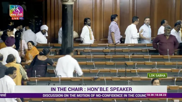 Opposition walkout PM Modi speech