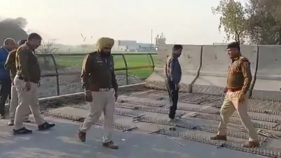 Farmers Protest Nails on road