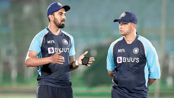 K L Rahul with Rahul Dravid