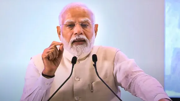 Prime Minister Narendra Modi addresses a gathering during the inauguration of the National Conference of District Judiciary, in New Delhi, Saturday, Aug 31, 2024