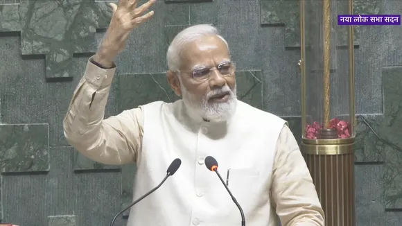 PM Modi addressing Parliament on its inauguration