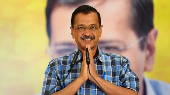 AAP National Convenor and Delhi Chief Minister Arvind Kejriwal interacts with traders and people of the commission agent community, in Amritsar, Monday, May 27, 2024