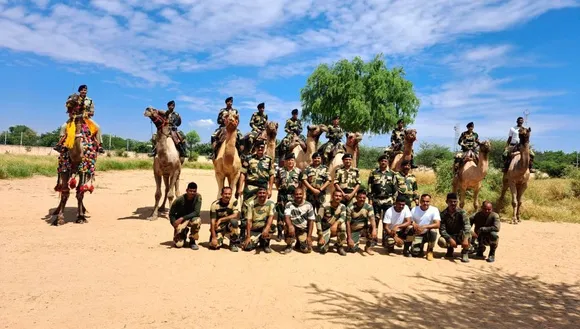 BSF women atop camel