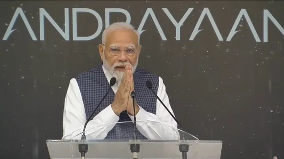 Narendra Modi addressing at ISRO