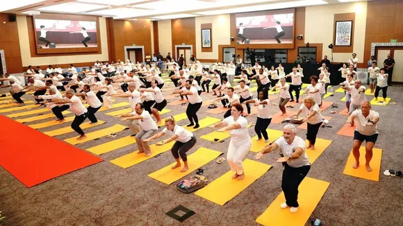 Members of several diplomatic missions joined 10th International yoga day celebrations in New Delhi