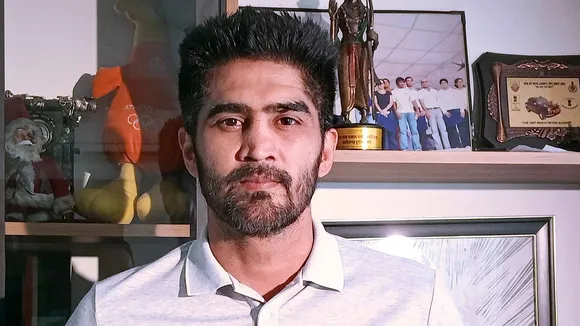 BJP leader and boxer Vijender Singh during an interview with PTI at his residence, in New Delhi, Monday, April 22, 2024