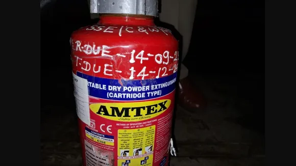 A fire extinguisher found on railway track near Kanpur on Sunday, September 29, 2024.