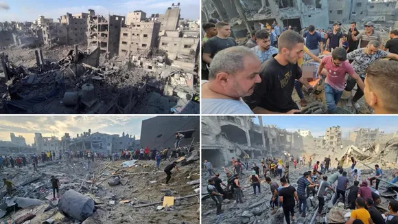 Israeli airstrike cause devastation at Jabaliya refugee camp