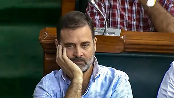 Congress MP Rahul Gandhi attends the Lok Sabha during the ongoing Monsoon session of Parliament, in New Delhi