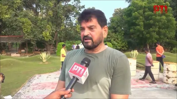 Former WFI chief Brij Bhushan Sharan Singh in an interaction with PTI