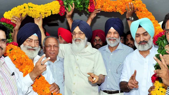 In this Wednesday, Aug 13, 2014, file image Parkash Singh Badal is seen at a rally in Patiala