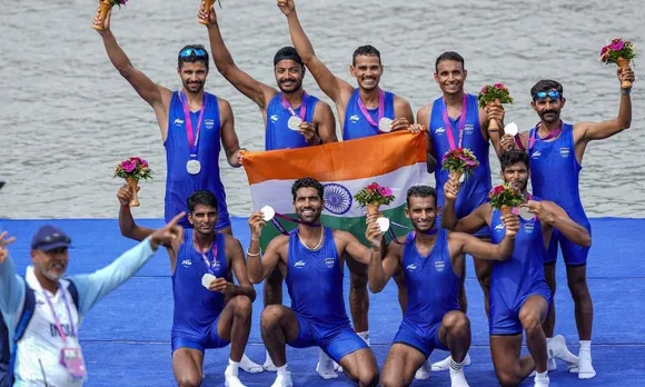 Indian coxed eight team that won silver