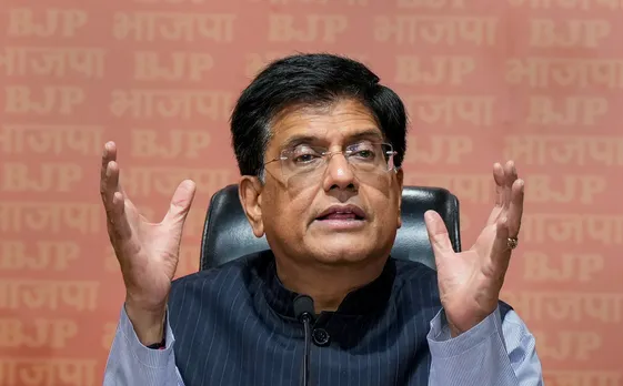 Union Minister of Commerce & Industry Piyush Goyal addresses a press conference, at BJP HQ in New Delhi