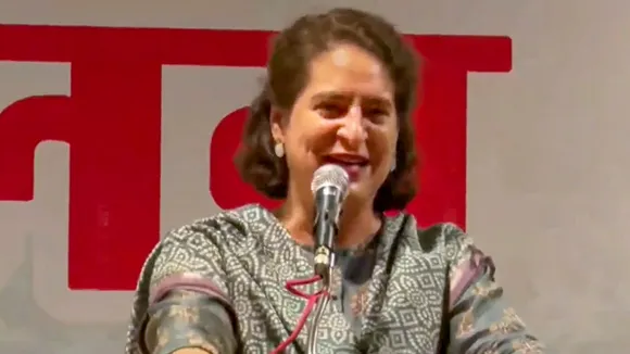 Congress leader Priyanka Gandhi speaks during a 'workers meeting', in Rae Bareli, Monday, May 6, 2024.