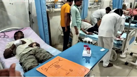 Injured Special Task Force (STF) personnel being treated at a hospital, in Bijapur district, Thursday, July 18, 2024.