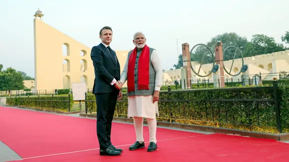 Emmanuel Macron and Narendra Modi