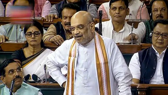 Union Home Minister Amit Shah participates in the discussion on the Motion of No-Confidence in the Lok Sabha