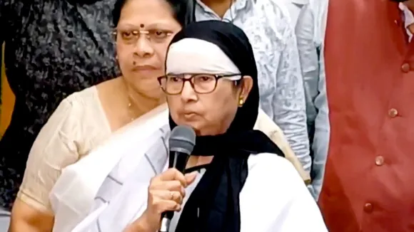 West Bengal Chief Minister Mamata Banerjee visits the Garden Reach area where an under-construction building collapsed on Sunday night, in Kolkata
