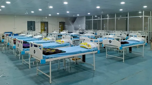 Beds at a Community Health Center at Chinyalisaur as the rescue operation of 41 workers trapped inside the Silkyara tunnel for 10 days is underway in Uttarkashi.