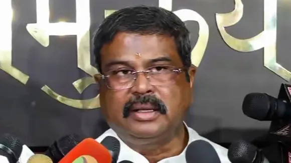 Union Education Minister Dharmendra Pradhan speaks to the media over the NEET issue, in New Delhi, Thursday, June 13, 2024.