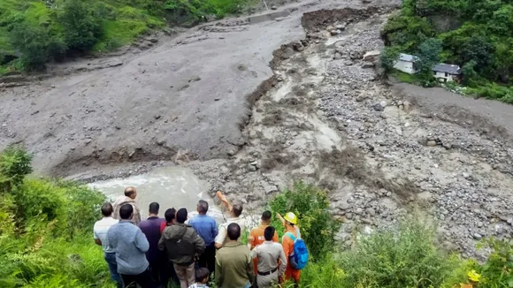 Search and rescue operation underway following a cloudburst, in Rampur area of Shimla district, Thursday, August 1, 2024.