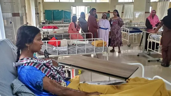 Anil of Mundakkai and his wife, Jhansi, survivors of the Chooralmala landslide, undergoing treatment at Dr. Moopen’s Medical College in Wayanad