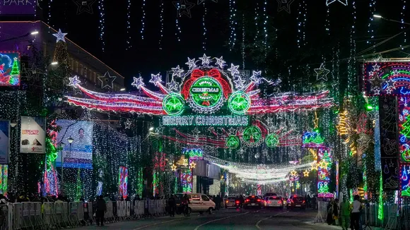 A view of Park Street ahead of the New Year celebrations, in Kolkata