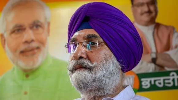 BJP candidate from Amritsar Lok Sabha constituency Taranjit Singh Sandhu addresses the media, in Amritsar, Tuesday, May 7, 2024