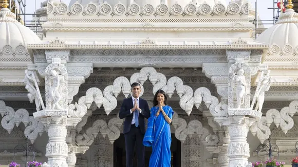 British Prime Minister Rishi Sunak and wife Akshata Murty sought divine blessings ahead of the July 4 general election at Neasden Temple