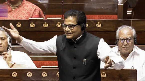 Samajwadi Party member Ramgopal Yadav speaks in the Rajya Sabha during the Monsoon session of Parliament, in New Delhi, Monday, July 29, 2024.