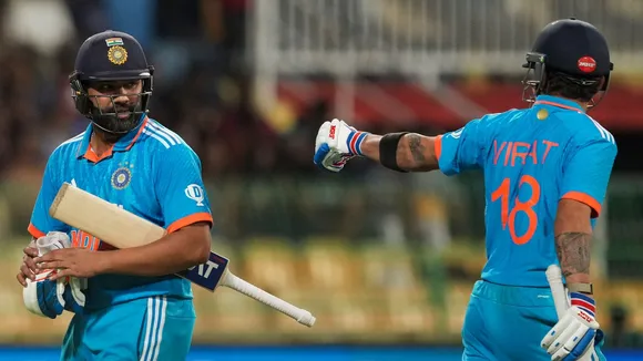 Rohit Sharma and Virat Kohli during India vs Sri Lanka ODI match