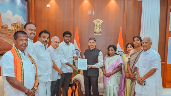 BJP delegation led by its state chief K Annamalai on Monday met Tamil Nadu Governor RN Ravi