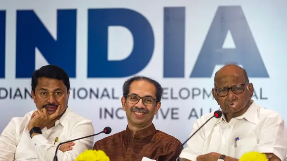 In a file image Maharashtra Congress President Nana Patole, Shiv Sena (UBT) chief Uddhav Thackeray and NCP supremo Sharad Pawar, in Mumbai