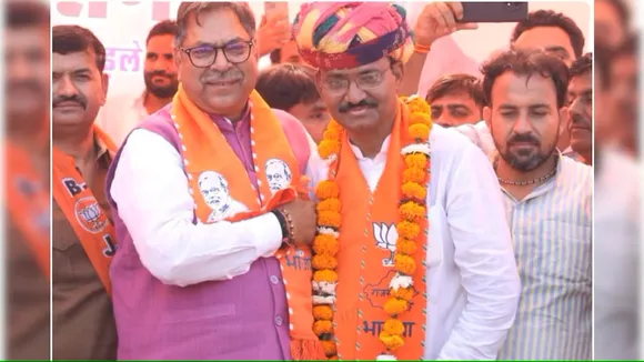 Prem Chand Bairwa with Bhajan Lal Sharma