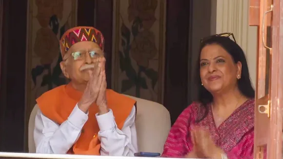 LK Advani at his Delhi residence, in New Delhi, Saturday, Feb. 3, 2024. Advani will be conferred the Bharat Ratna, the country's highest civilian award.