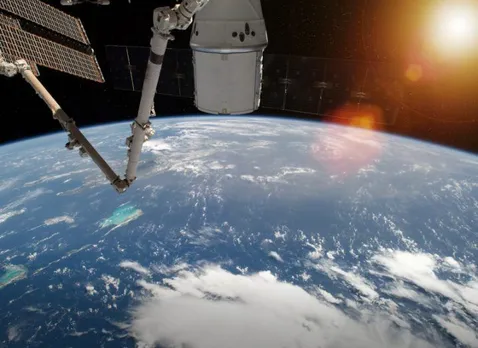 Earth Space Station Astronaut